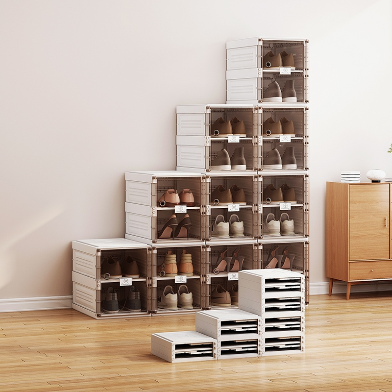 shoe racks stands plastic stackable pull out shoe box transparent box storage holders shoes rack Assemblable storage convenient