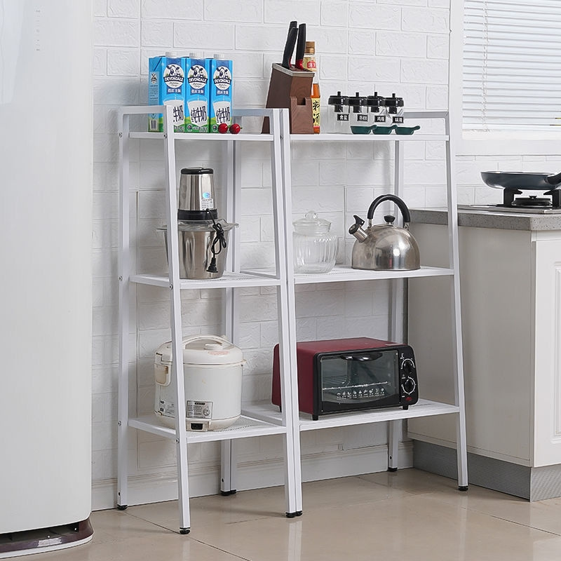 4 Tier Storage Shelves Ladder Bookshelf Industrial Bookcase Shelving Unit with Metal Frame for Home