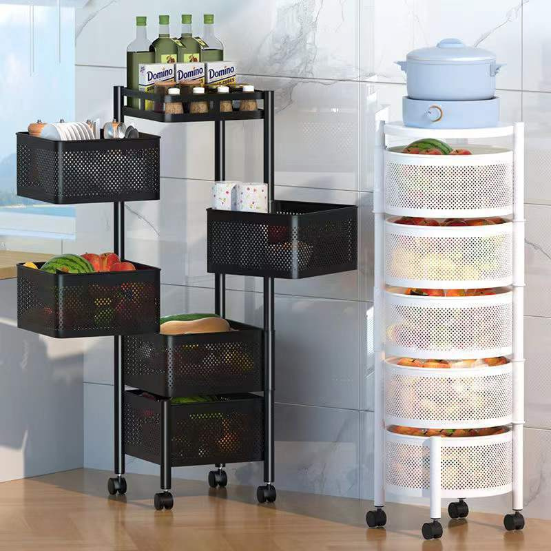 Kitchen Cabinets  Accessories multifunctional kitchen storage rotatable shelf 3 4 5 layers vegetable or fruit storage rack