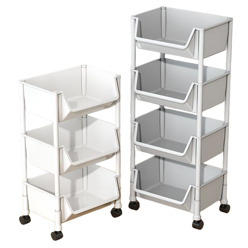 Household Thickened Trolley Shelves Bookshelves Removable Kitchen Bedroom Crack Racks Toy Snack Storage Shelves