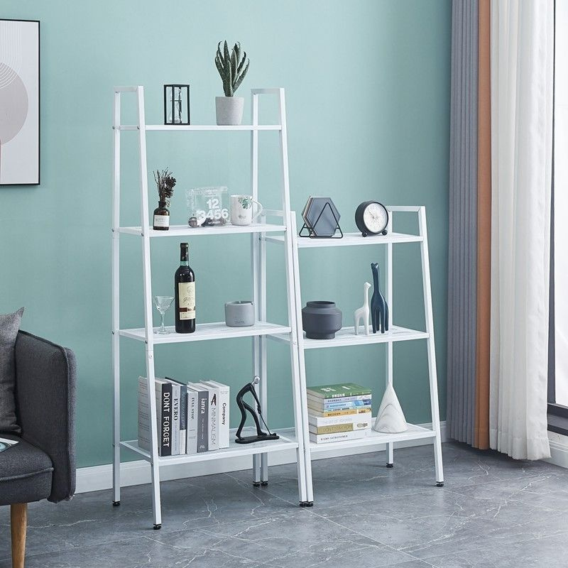 Ladder shelf 4 layer bookcase Industrial  Storage shelf Bookcase Living room 4 layer corner bookcase