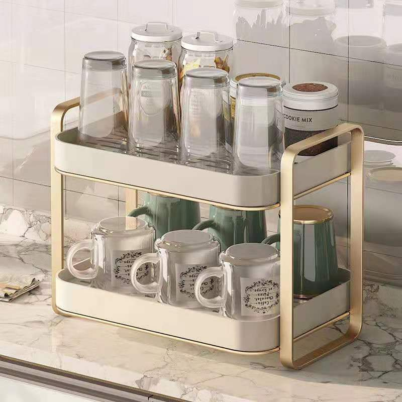 2 Tier Bathroom Shelf Desktop Makeup Organizer Small Storage Rack for Kitchen Bathroom Bedroom Storage Shelf