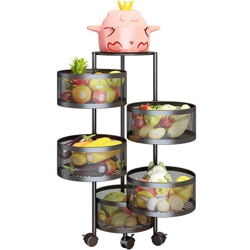 Kitchen rotating vegetable storage rack floor multi-layer corner rack vegetable basket storage rack