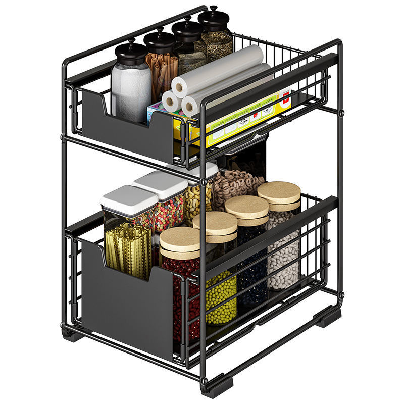 Wholesale Expandable Under Sink Organizer Kitchen 2 tier Cabinet Storage Racks  Shelving Units