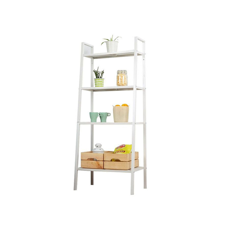 Ladder shelf 4 layer bookcase Industrial  Storage shelf Bookcase Living room 4 layer corner bookcase