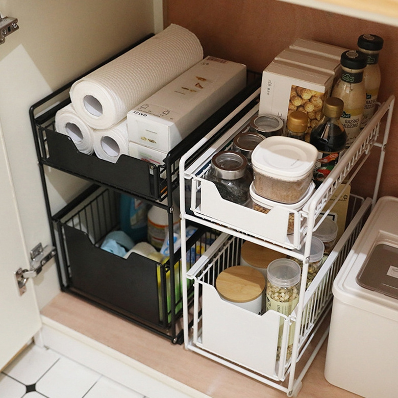 Wholesale Expandable Under Sink Organizer Kitchen 2 tier Cabinet Storage Racks  Shelving Units