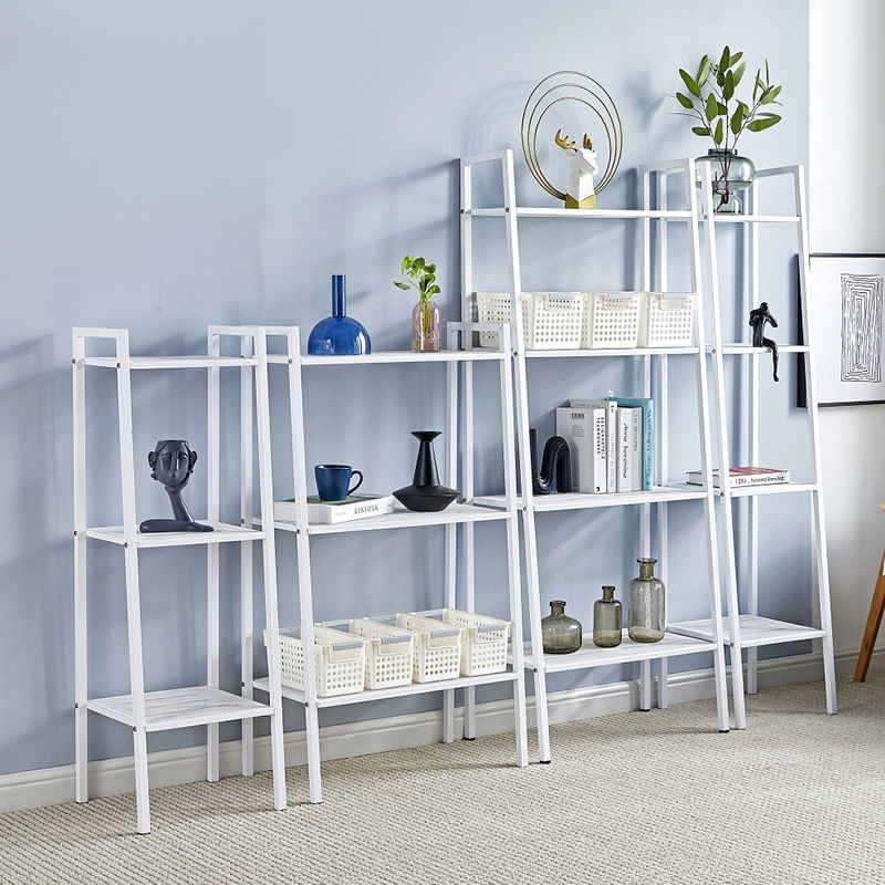 Ladder shelf 4 layer bookcase Industrial  Storage shelf Bookcase Living room 4 layer corner bookcase