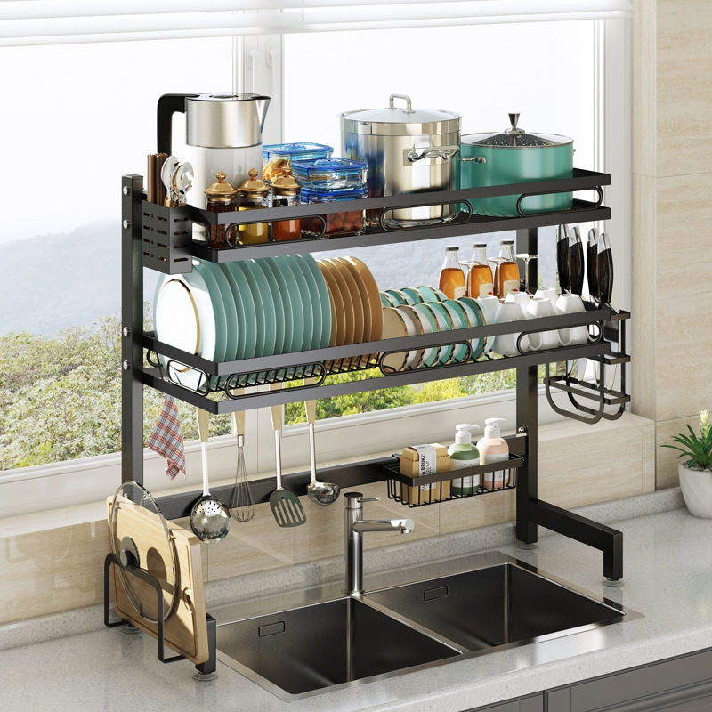 High Quality Customized Multifunctional Kitchen Sink Pan Shelf Countertop Dish Drain Rack