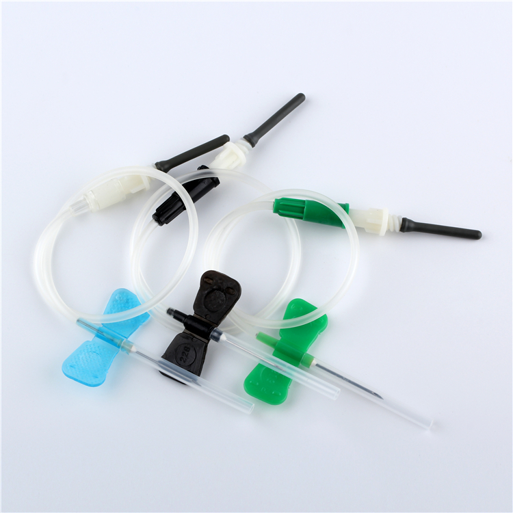 Disposable Medical Single Use Specimen Sampling Drawing Butterfly Blood Collection Needle Pink Black Blue