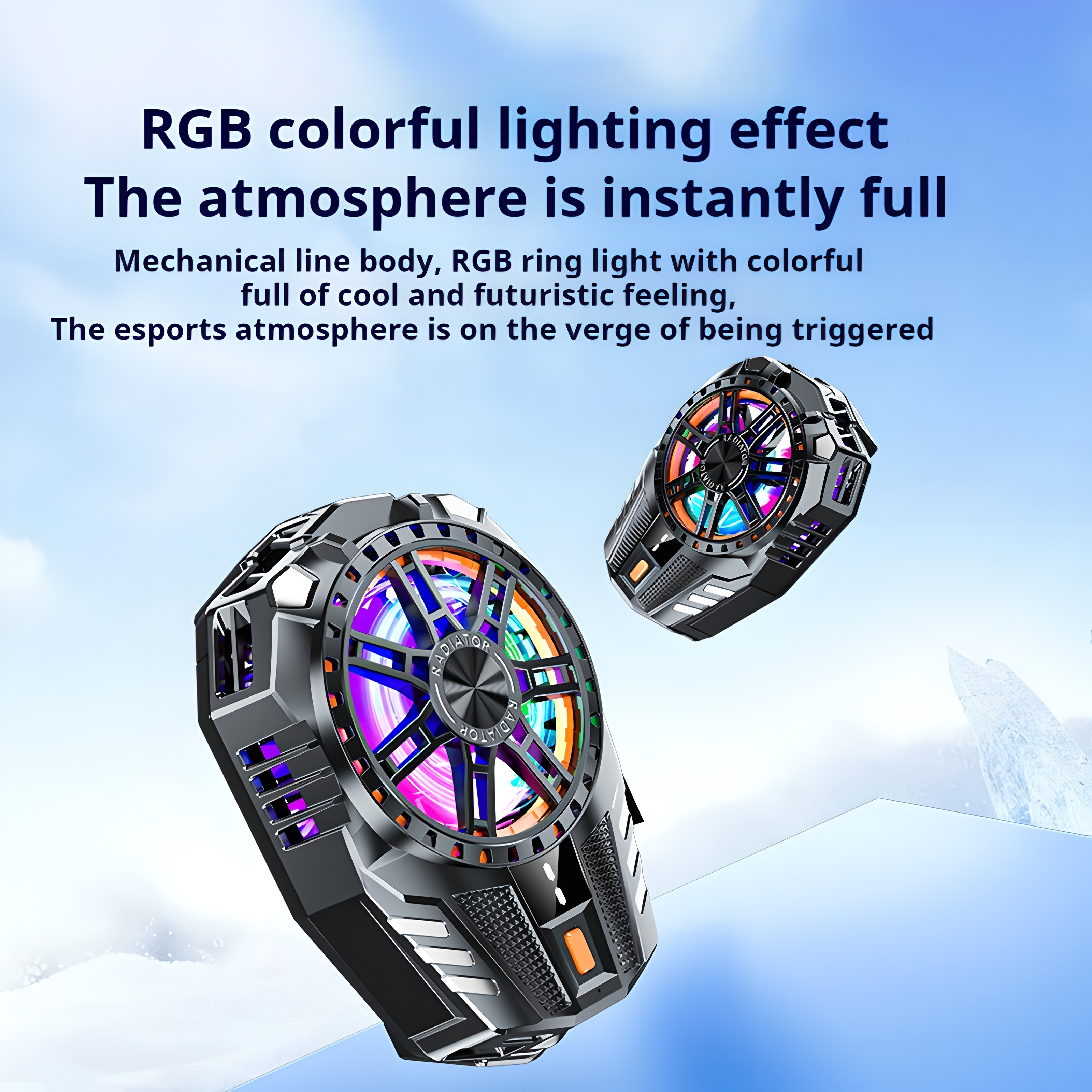 Temperature Display RGB Phone Radiator For Gaming Magnetic Semiconductor Rapid Cooling Portable Mobile Phone Fan Tablet Cooler