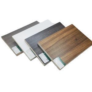 kitchen cabinet white glossy formica laminate sheets , wood grain hpl with melamine paper plywood