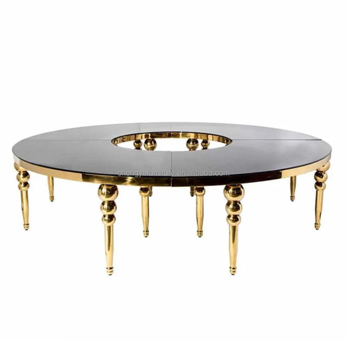 Stainless steel moon table half round hotel event serpentine wedding table