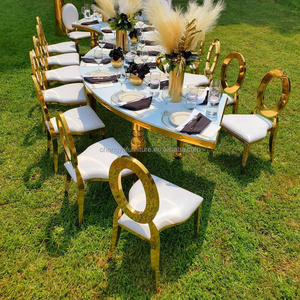 Stainless steel moon table half round hotel event serpentine wedding table