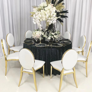 Stackable event party stainless steel gold wedding chair for rental