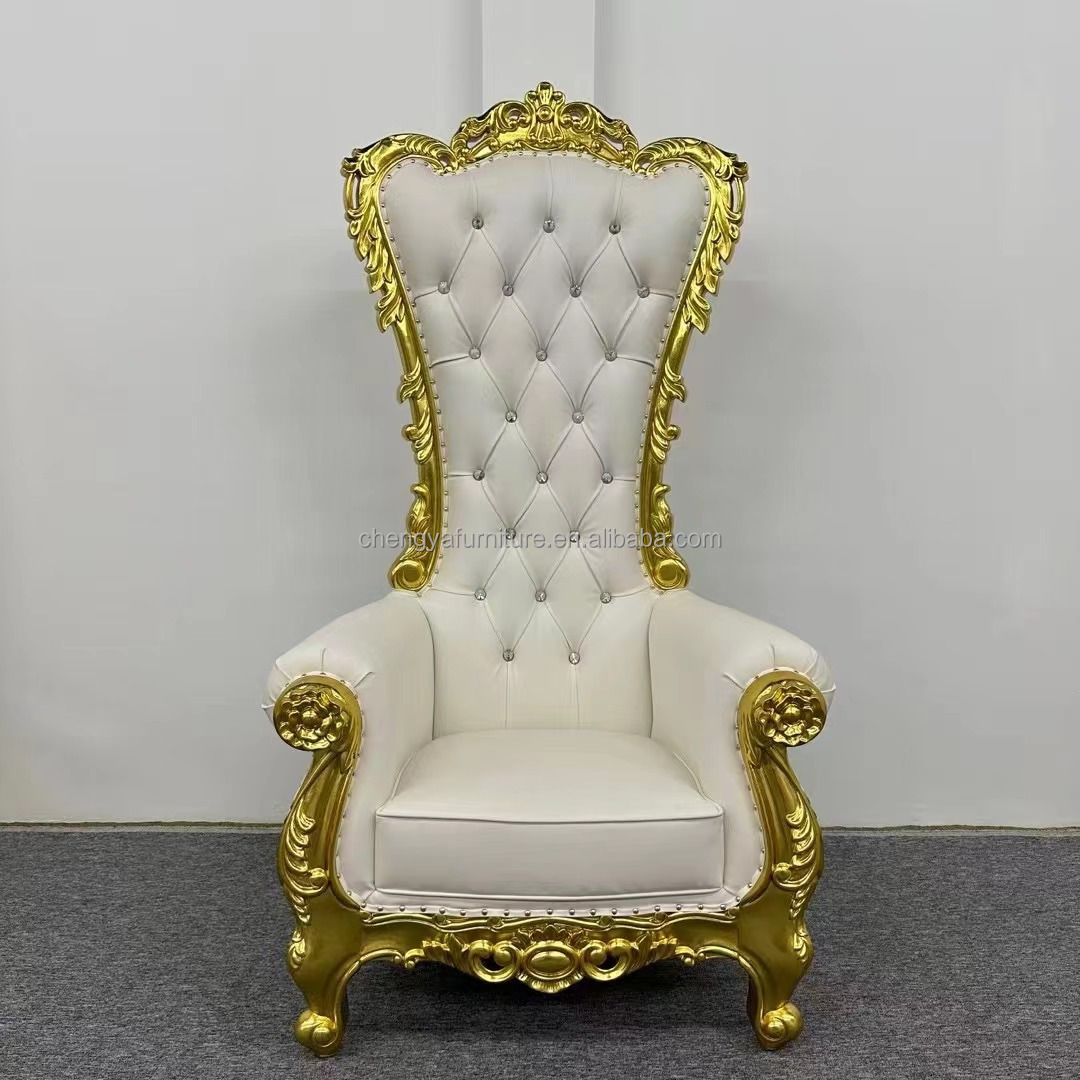 Royal golden frame cheap king and queen throne chairs