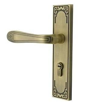 long aluminium iron door handle on plate contemporary alloy thick door plate lock handle