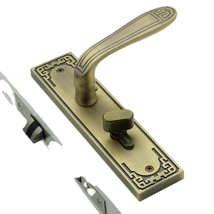 long aluminium iron door handle on plate contemporary alloy thick door plate lock handle