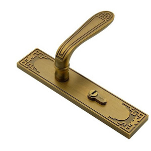 long aluminium iron door handle on plate contemporary alloy thick door plate lock handle