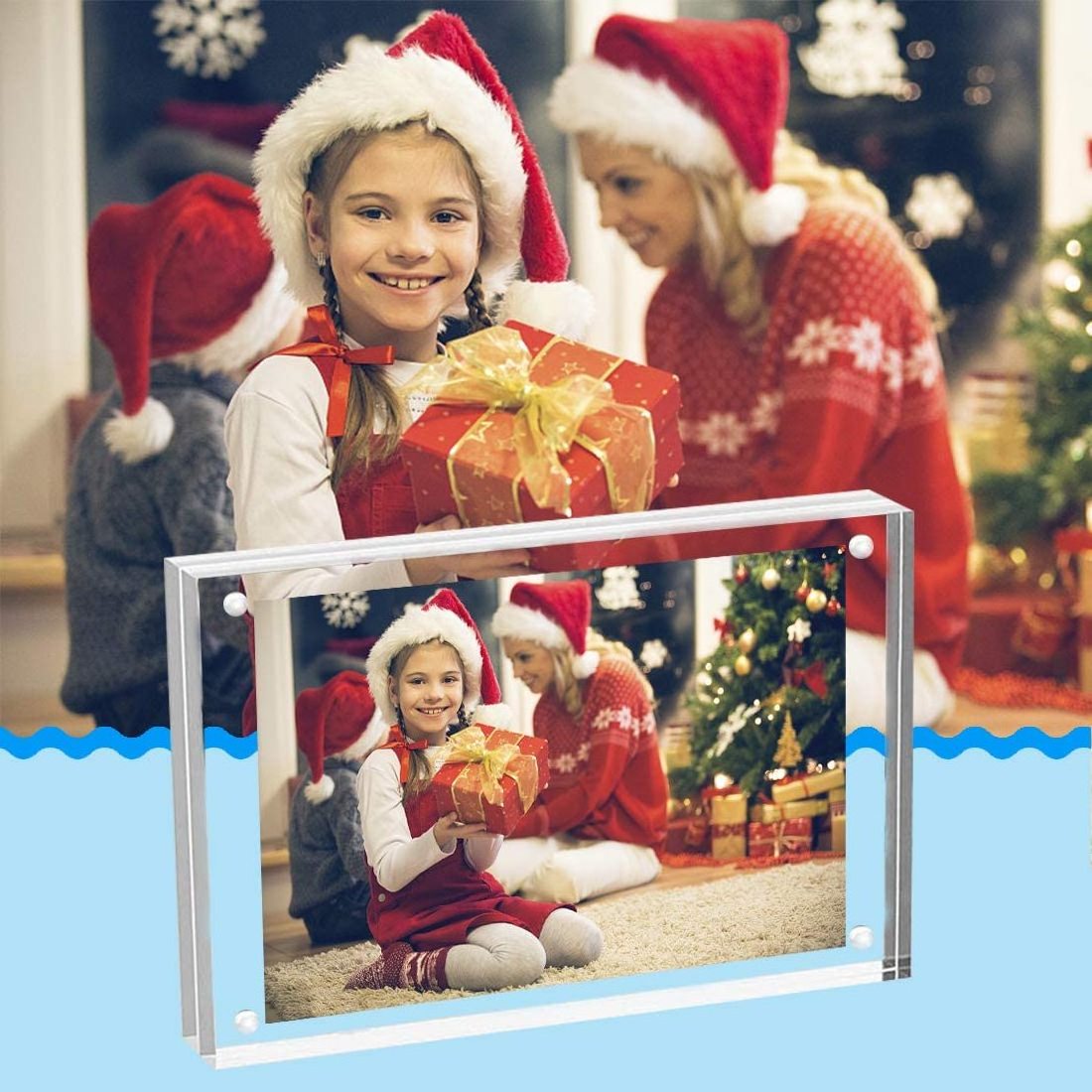 Custom transparent magnetic crystal photo frame desktop display decorative acrylic photo frame photo frame