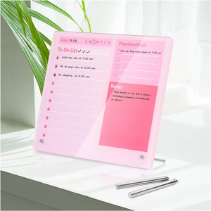 Acrylic desktop dry erase board To-do List planner board with stand, suitable for office/home/school, supports custom sizes