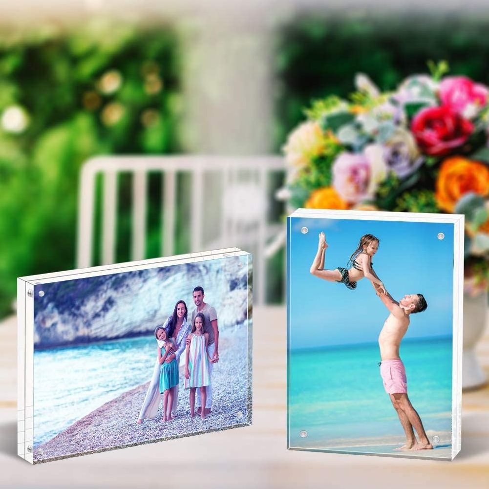 Custom transparent magnetic crystal photo frame desktop display decorative acrylic photo frame photo frame