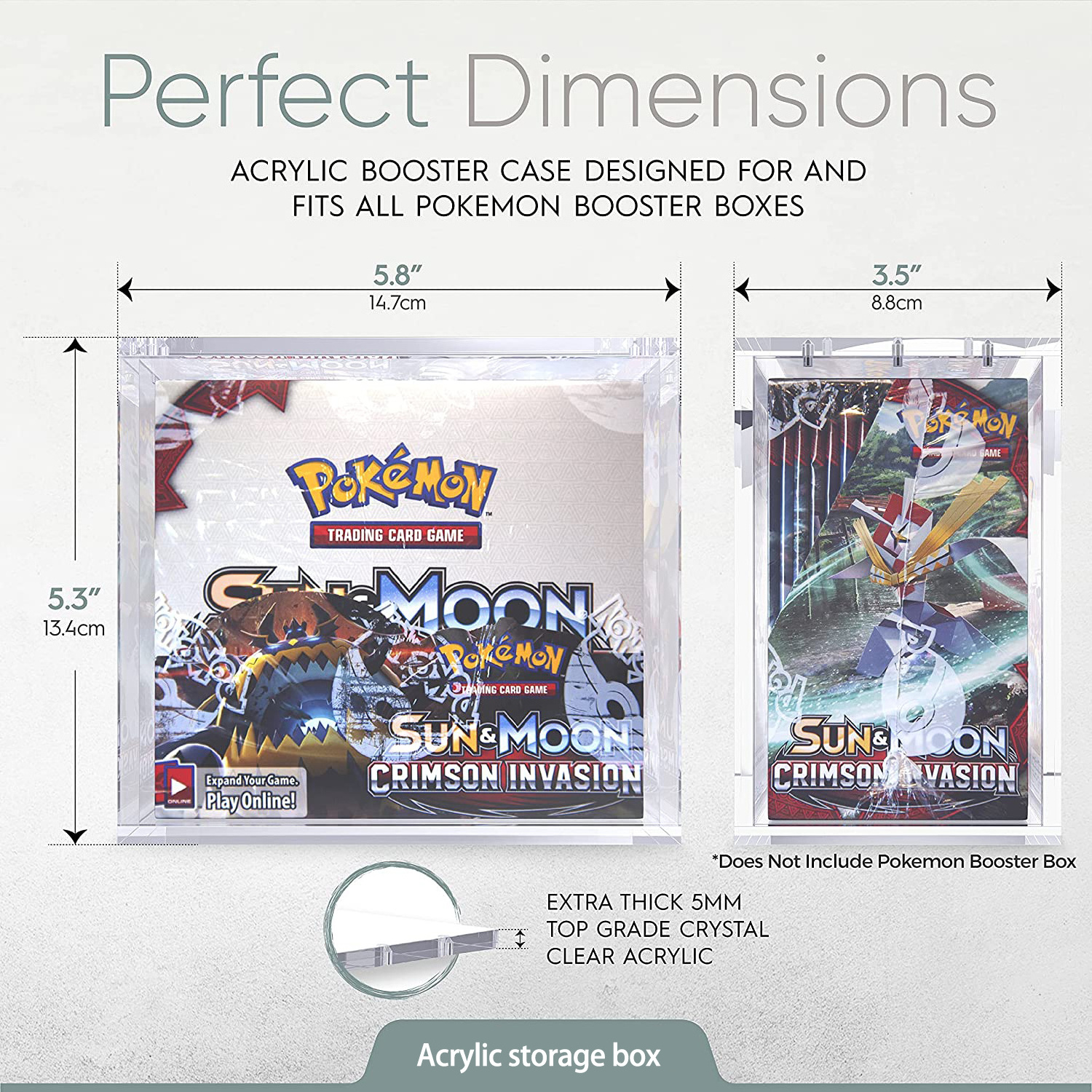 Wholesale Pokemon Display Box With Magnetic Lid Pokemon cards Booster Box with Top Load Lid Acrylic Display Case