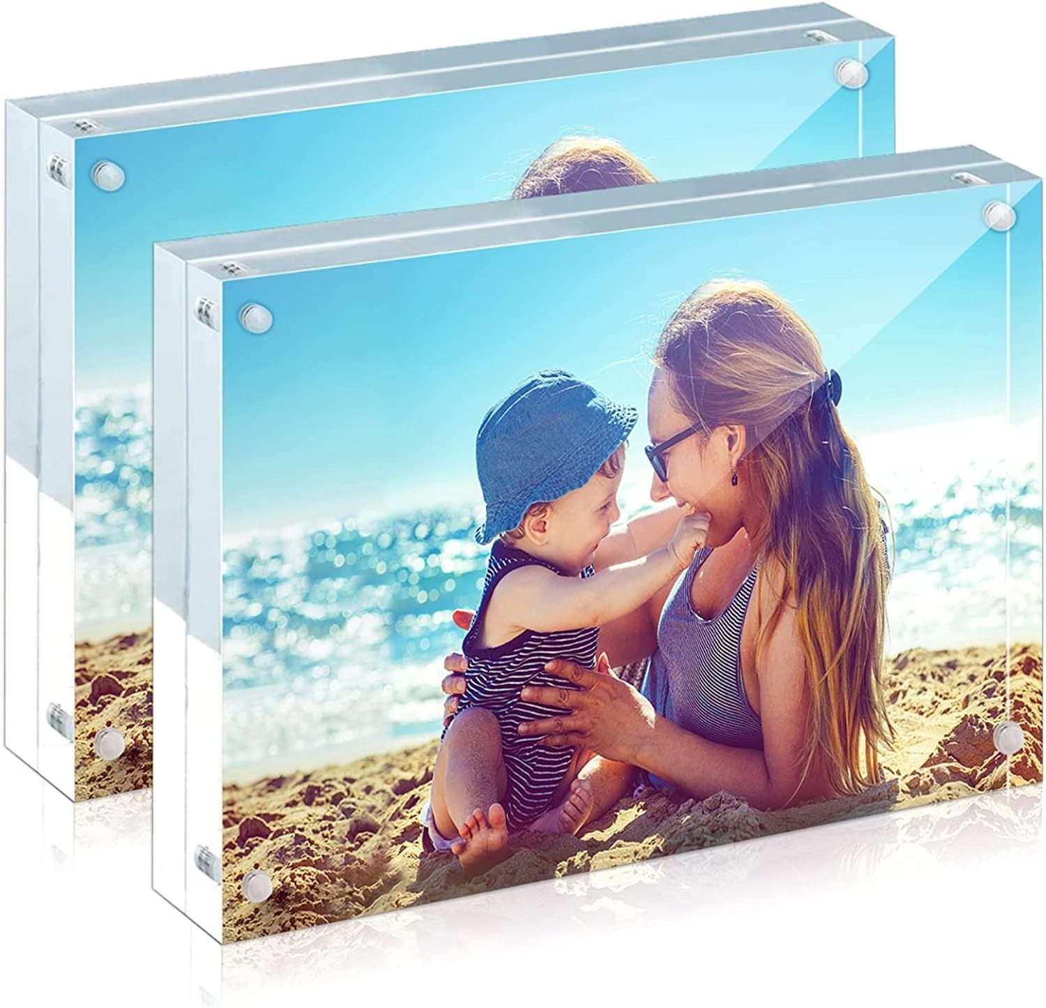 Custom transparent magnetic crystal photo frame desktop display decorative acrylic photo frame photo frame