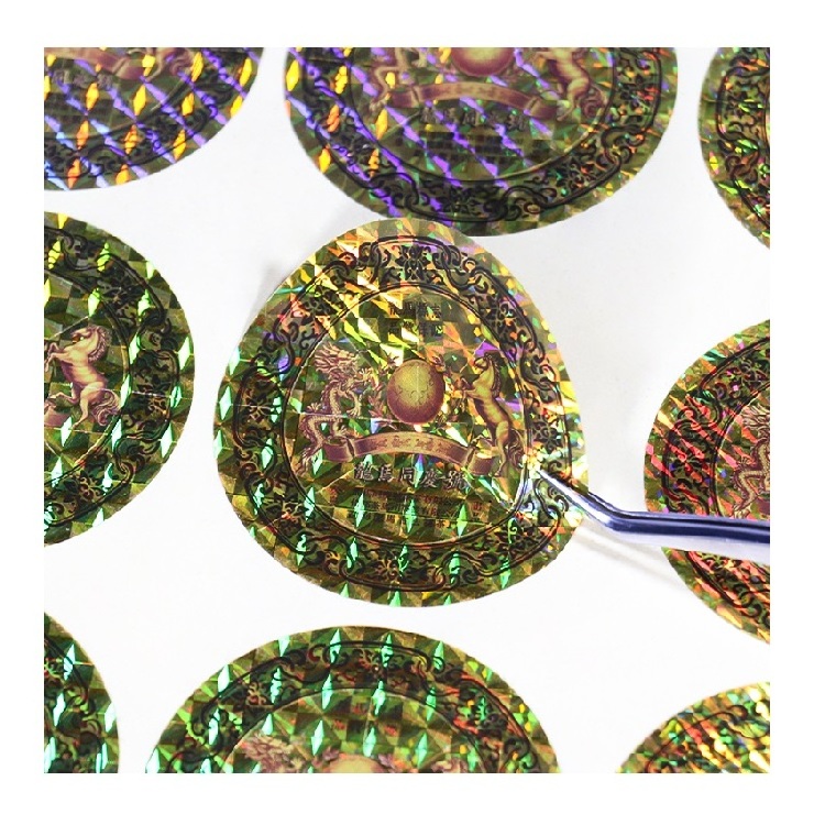 Wholesale Round Hologram Label Printing Logo Die Cut Holographic Sticker Custom Hat Stickers