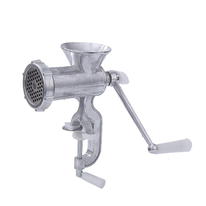 Aluminium Alloy Manual Hand Crank Meat Mincer Multi-Functional Meat Vegetable Grinding Machine with Tabletop Clamp for Kitchen