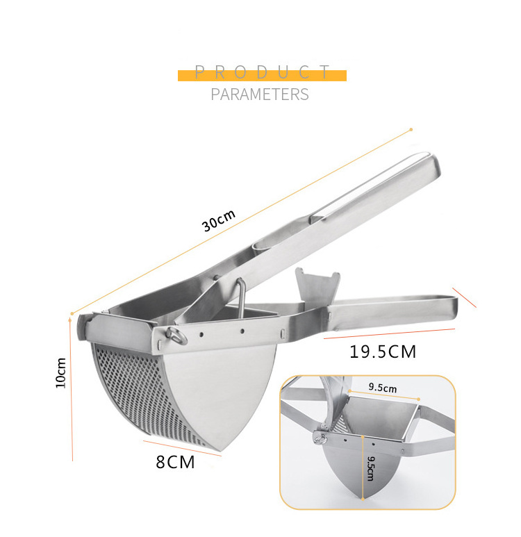 Potato Ricer and Masher Stainless Steel Heavy Duty Commercial Baby Food Strainer Business Fruit Masher and Food Press