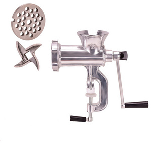 Aluminium Alloy Manual Hand Crank Meat Mincer Multi-Functional Meat Vegetable Grinding Machine with Tabletop Clamp for Kitchen