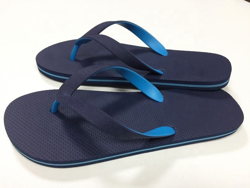 soft flexible old pe rubber plastic bottom navy flip flops