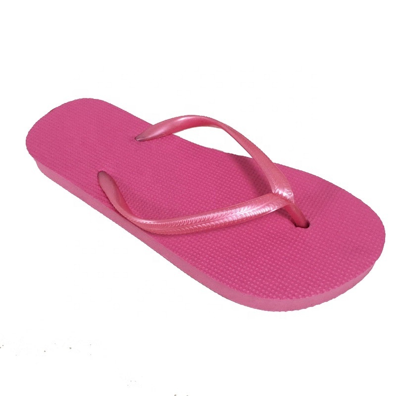 Wholesale Cheap Custom Logo Print Latest Rubber Women Pink Wedding Slipper Plain Flip Flops