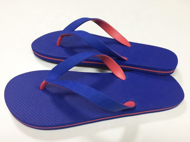 soft flexible old pe rubber plastic bottom navy flip flops