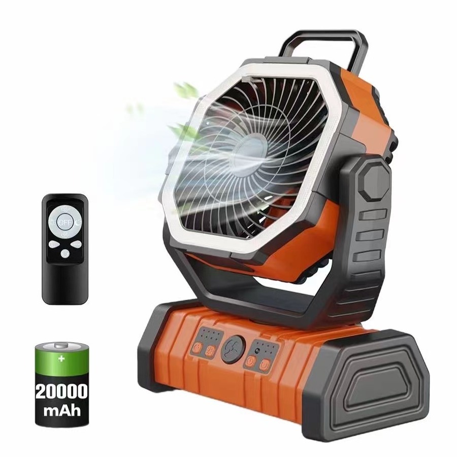 20000mAh USB Rechargeable Portable Camping Light Lantern With Rotating Fan For Outdoor Tent