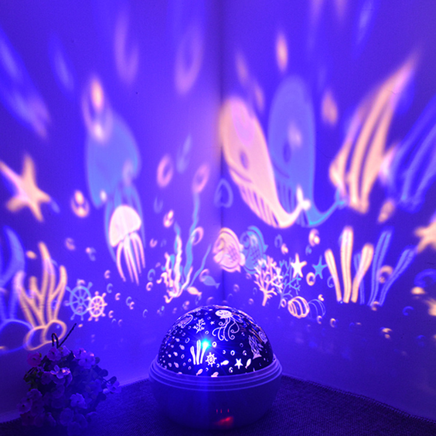 ED USB Night Light Projector Spin Starry Sky Star Master Rotating Lamp For Children Kids Baby