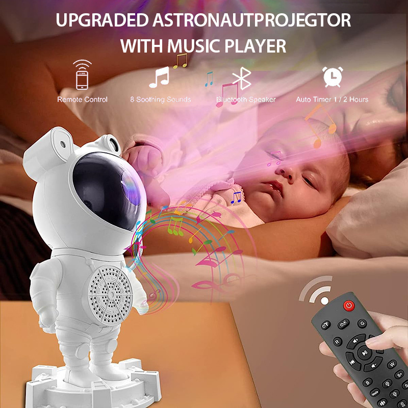 Dropshipping Astronaut Starry Projector light Spaceman galaxy nebula sky star projection lamp Bluetooth Led night light for gift