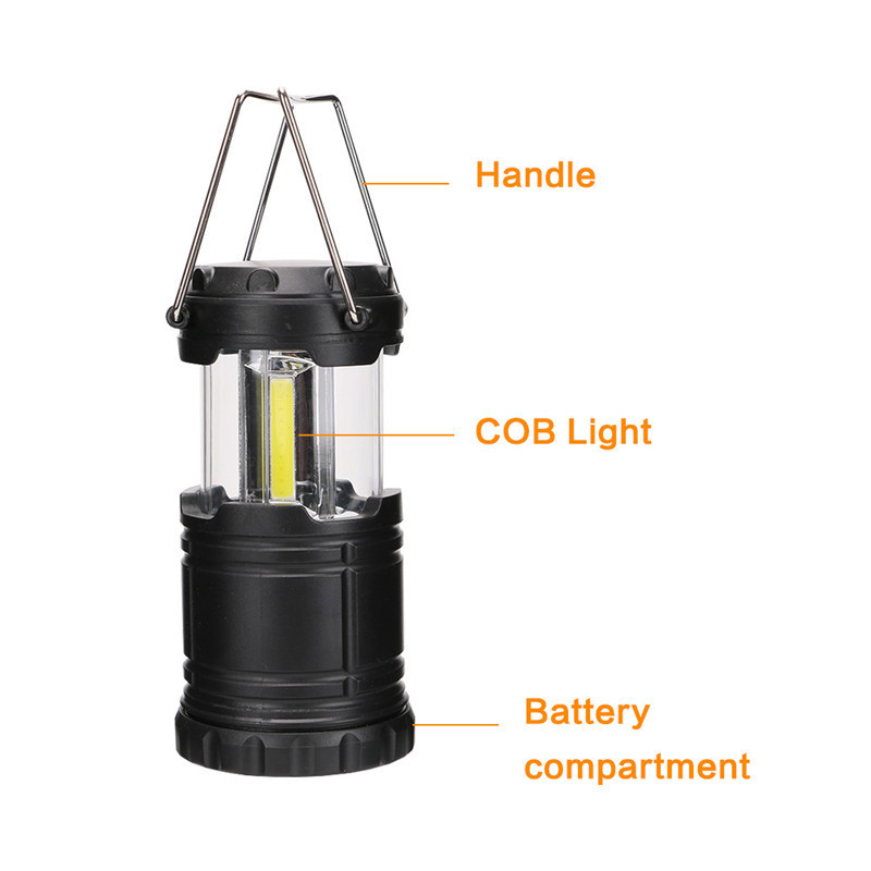 Mini 3*COB LED Portable Lantern Torch Collapsible Camping Lamp Waterproof Camping Light Powered