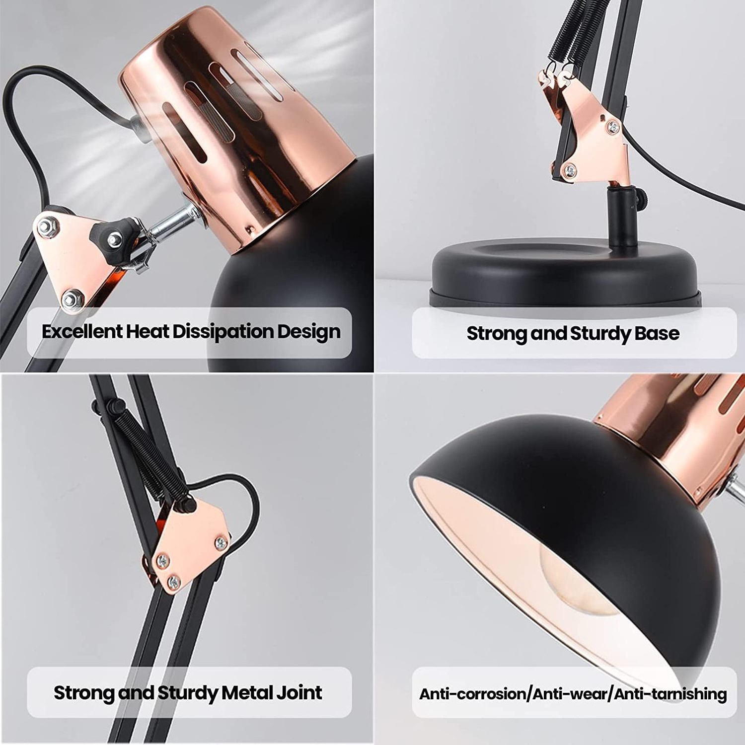 America Style Metal Clip Table Light Swing Arm Folding Led Desk Lamp With Clamp For Reading Study