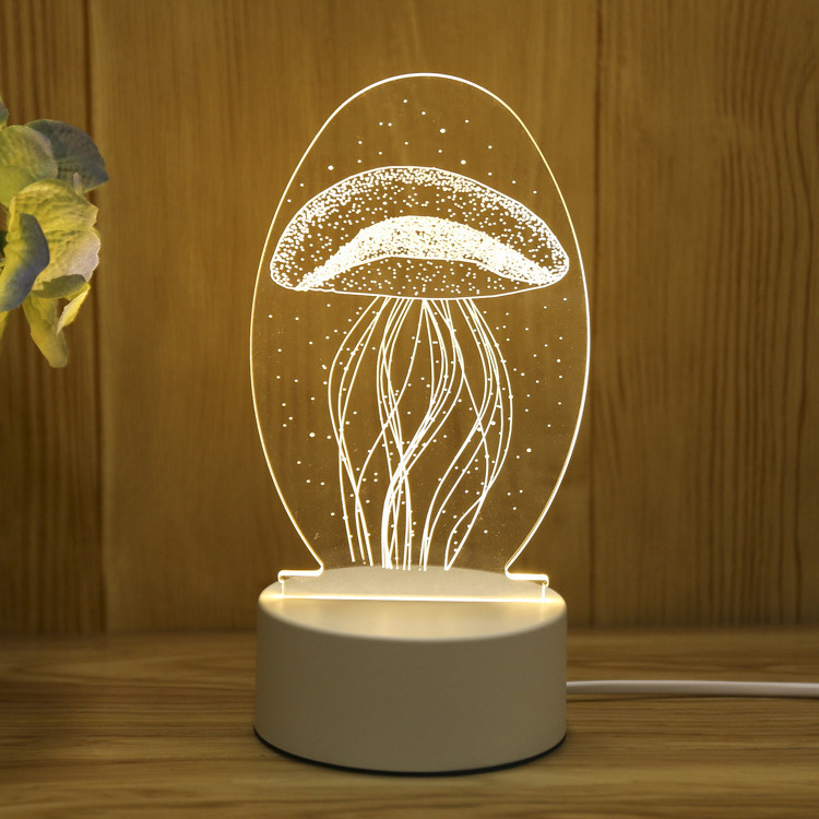 Creative bedroom LED small night light 3D cartoon kids USB bedside lamp table lamp holiday gift