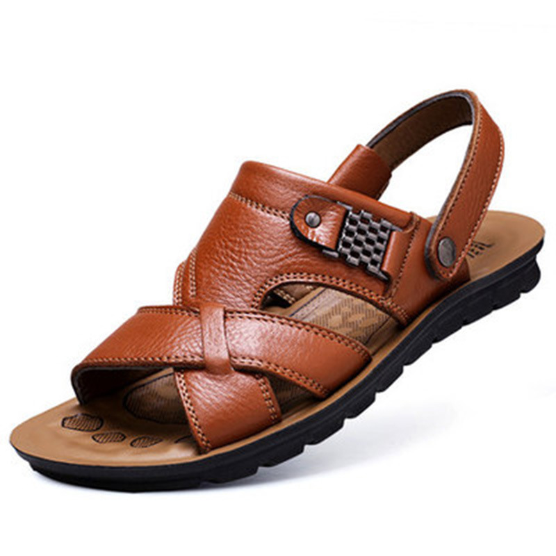 High Quality Summer Outdoor Casual Slippers Lightweight Footwear Men Leather Sandals Arab Beach Shoes