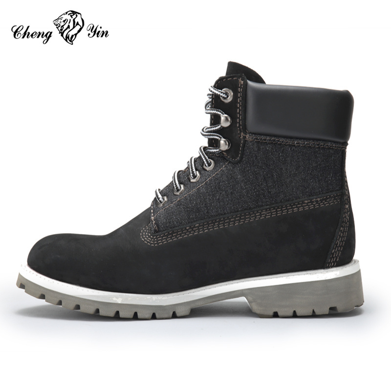 Wholesale Price Men boots leather Waterproof Nubuck Leather Upper Black ankle Working Boots High quality Martin boots men