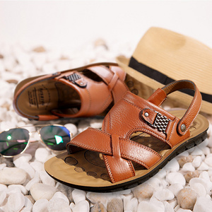 High Quality Summer Outdoor Casual Slippers Lightweight Footwear Men Leather Sandals Arab Beach Shoes