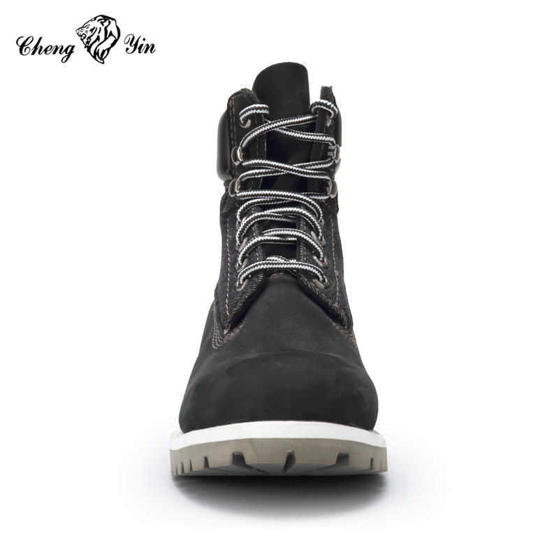 Wholesale Price Men boots leather Waterproof Nubuck Leather Upper Black ankle Working Boots High quality Martin boots men