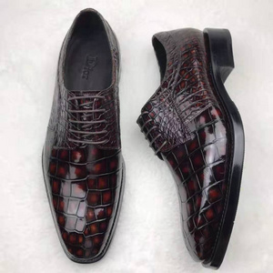 The best-selling leather shoes classic italian Genuine Crocodile Leather Men's Dress Shoes oxford high quality half shoe for men