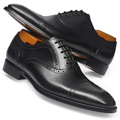 2024 Hot Sale Elegant Luxury Dress Oxford Shoes for Business Men Made from Genuine Italian Cow Leather Lace Closure Style