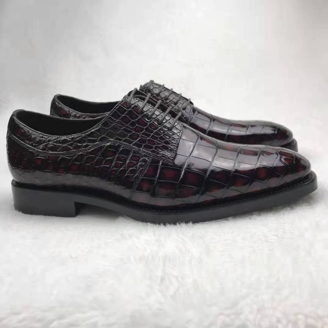 The best-selling leather shoes classic italian Genuine Crocodile Leather Men's Dress Shoes oxford high quality half shoe for men