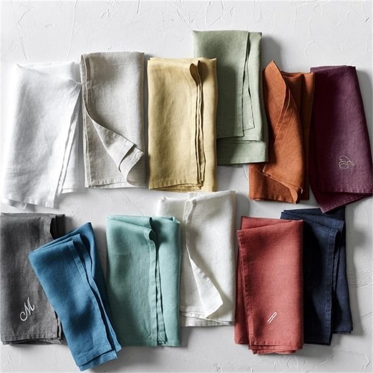 Wholesale Kitchen Dinner Washed Linen Napkin Cotton Linen Table Napkins for Wedding Party Restaurant