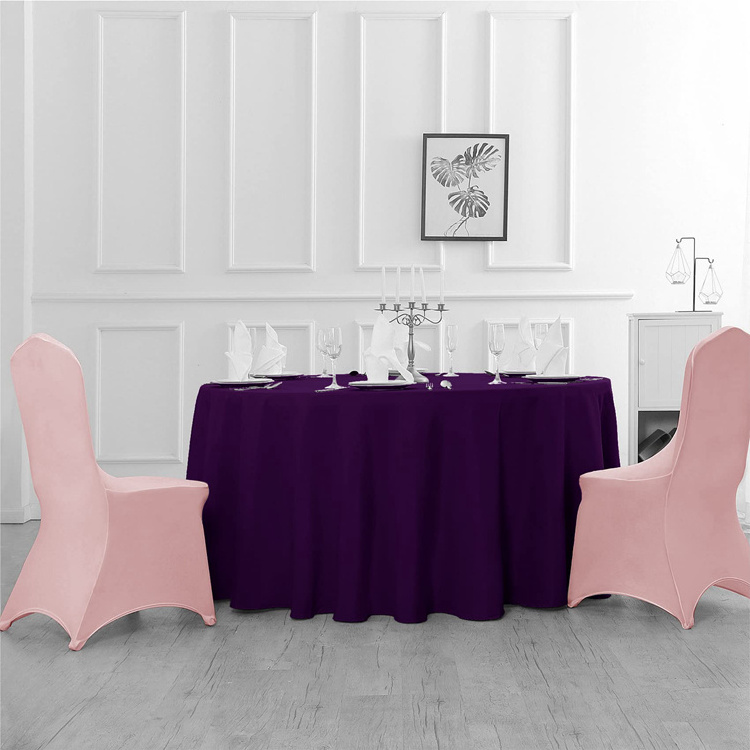 Eggplant 70 Inch Tablecloth Dining Room Restaurant Polyester Round Table Cloths for Events