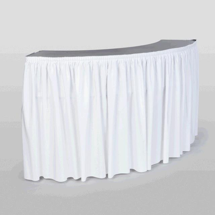 Custom Fancy Solid Color Wedding Party Banquet Table Skirt for Serpentine Table